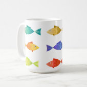 かわいいカラフルの海魚 コーヒーマグカップ (正面左)