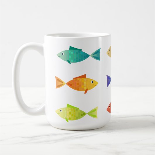 かわいいカラフルの海魚 コーヒーマグカップ (左)