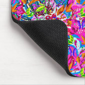 かわいいカラフルの素晴らしい抽象芸術フローラ マウスパッド (コーナー)