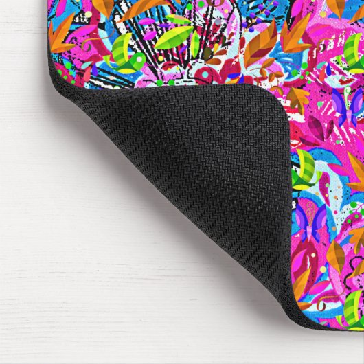 かわいいカラフルの素晴らしい抽象芸術フローラ マウスパッド (コーナー)
