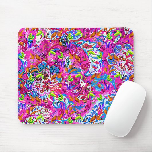 かわいいカラフルの素晴らしい抽象芸術フローラ マウスパッド (マウス)