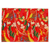 かわいいカラフルの花柄 ラージペーパーバッグ (裏面)