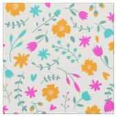 かわいいカラフルの花模様 ファブリック (クローズアップ)