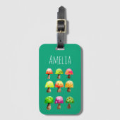 かわいいカラフルの荷物のタグ ラゲッジタグ (正面縦)