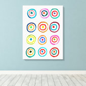 かわいいカラフルの虹のお洒落丸 キャンバスプリント (インサイチュ (ウッドフロア))