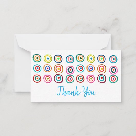 かわいいカラフルの虹のお洒落丸 ノートカード (正面)