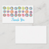 かわいいカラフルの虹のお洒落丸 ノートカード (正面/裏面)