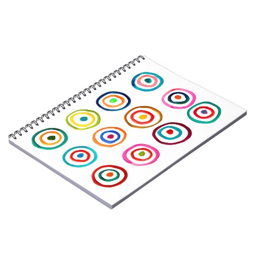 かわいいカラフルの虹のお洒落丸 ノートブック (左側)