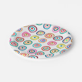 かわいいカラフルの虹のお洒落丸 ペーパープレート (アングル)