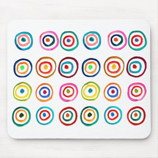 かわいいカラフルの虹のお洒落丸 マウスパッド (正面)