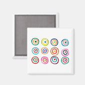 かわいいカラフルの虹のお洒落丸 マグネット (正面/裏面)