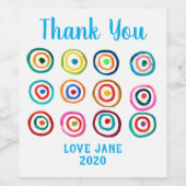 かわいいカラフルの虹のお洒落丸 ワインラベル (シングルラベル)