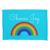 かわいいカラフルは喜びの感動的な虹を選びます 枕カバー (正面)