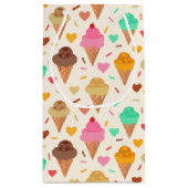 かわいいカラフルアイスクリームコーンパターン スモールペーパーバッグ (裏面)