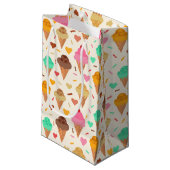 かわいいカラフルアイスクリームコーンパターン スモールペーパーバッグ (正面アングル)