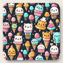 かわいいカラフルアイスクリームコーン