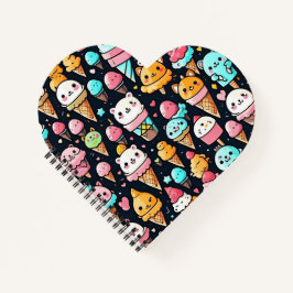 かわいいカラフルアイスクリームコーン ノートブック