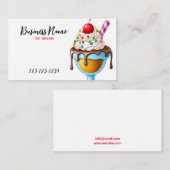 かわいいカラフルアイスクリームサンデイラストレーション 名刺 (正面/裏面)