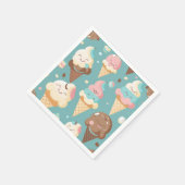 かわいいカラフルアイスクリーム スタンダードカクテルナプキン (角)