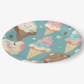 かわいいカラフルアイスクリーム ペーパープレート (アングル)