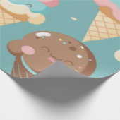 かわいいカラフルアイスクリーム ラッピングペーパー (角)