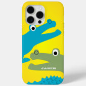 かわいいカラフルアクアとイエローアリゲーターイヤホン5 Case-Mate iPhoneケース (裏面)