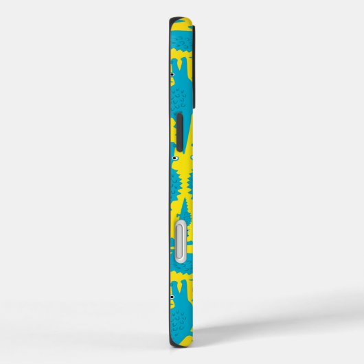 かわいいカラフルアクアとイエローアリゲーターパターン Case-Mate iPhoneケース (裏面 / 右)