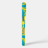 かわいいカラフルアクアとイエローアリゲーターパターン Case-Mate iPhoneケース (裏面 / 右)