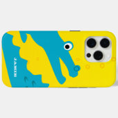 かわいいカラフルアクアとイエローアリゲーター Case-Mate iPhoneケース (裏面 (横))