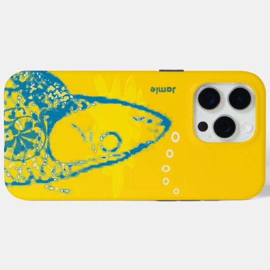 かわいいカラフルアクアとイエローフィッシュ Case-Mate iPhoneケース (裏面 (横))