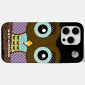 かわいいカラフルアクアフクロウ Case-Mate iPhoneケース (裏面 (横))