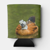 かわいいカラフルアヒルの写真 缶クーラー (裏面)