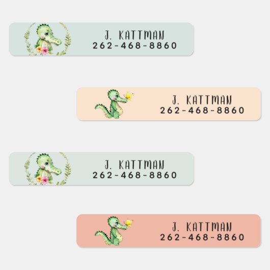 かわいいカラフルアリゲータースクールデイサービスラベル ラベル (グループ)