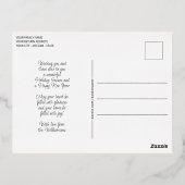 かわいいカラフルアンティーク季節のごあいさつ金ゴールド 箔シーズンポストカード (裏面)