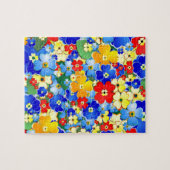 かわいいカラフルアールデコの花 ジグソーパズル (横)