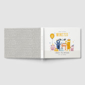 かわいいカラフルイエローパーティーモンスターズ子供の誕生日 ゲストブック (全面)