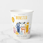 かわいいカラフルイエローパーティーモンスターズ子供の誕生日 紙コップ (裏面)