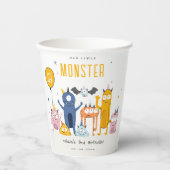 かわいいカラフルイエローパーティーモンスターズ子供の誕生日 紙コップ (正面)