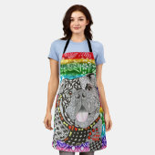 かわいいカラフルイギリスのブルドッグのエプロン エプロン (着用した状態)