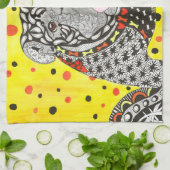 かわいいカラフルイギリスのブルドッグのキッチンタオル キッチンタオル (折り畳み)