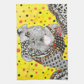 かわいいカラフルイギリスのブルドッグのキッチンタオル キッチンタオル (縦)