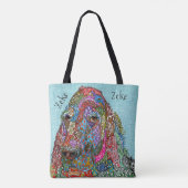 かわいいカラフルイングリッシュセッターのトートバッグ トートバッグ (裏面)