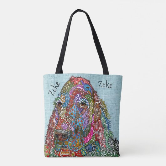 かわいいカラフルイングリッシュセッターのトートバッグ トートバッグ (裏面)