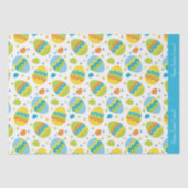 かわいいカラフルイースターの卵のパターンとキッド名 薄葉紙 (正面)