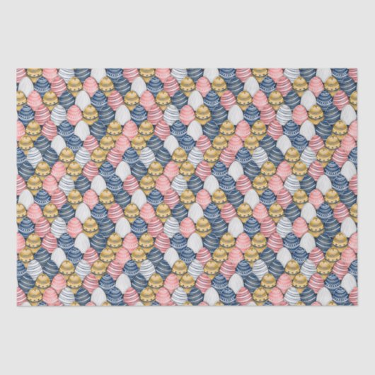 かわいいカラフルイースターエッグのシームレスなパターン 薄葉紙 (正面)