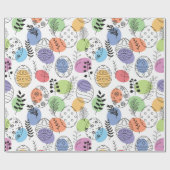 かわいいカラフルイースターエッグパターン ラッピングペーパー (フラット)