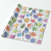 かわいいカラフルイースターエッグパターン ラッピングペーパー (アンロールド)