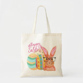 かわいいカラフルイースターバニー卵キッズイースター トートバッグ (正面)