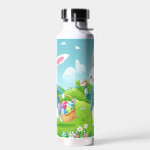 かわいいカラフルイースターバニー ウォーターボトル (左面)