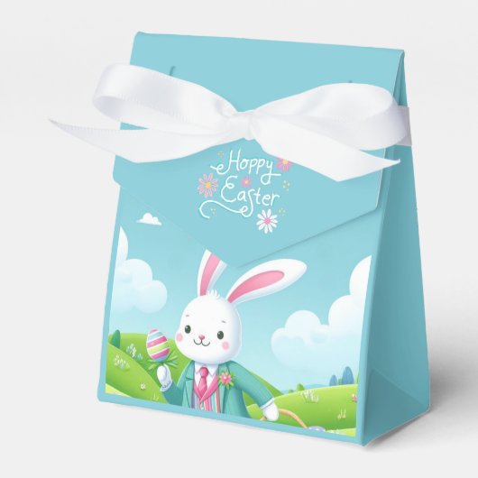 かわいいカラフルイースターバニー フェイバーボックス (正面サイド)